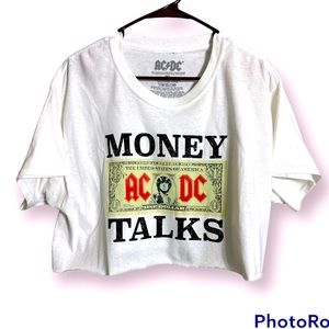 NWOT AC⚡️DC “MONEY TALKS” FACTORY CROPPED TSHIRT SIZE Medium